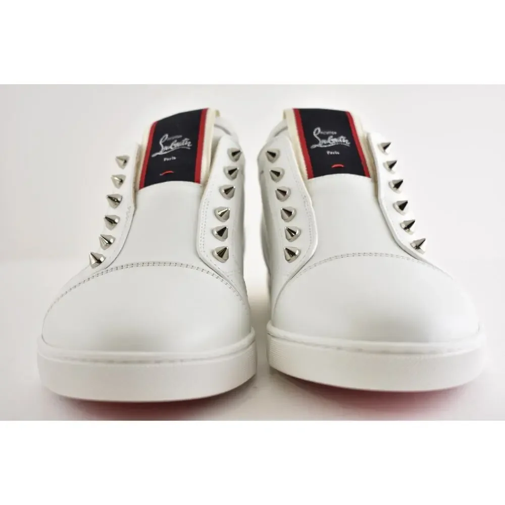 Christian Louboutin F.A.V Fique A Vontade White Leather Low Top Sneaker 45 12